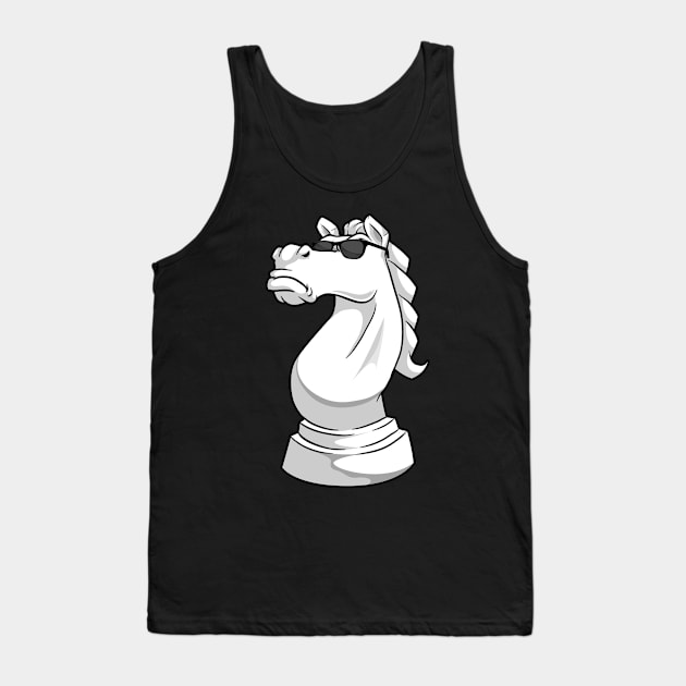 Knight Chess piece at Chess with Sunglasses Tank Top by Markus Schnabel